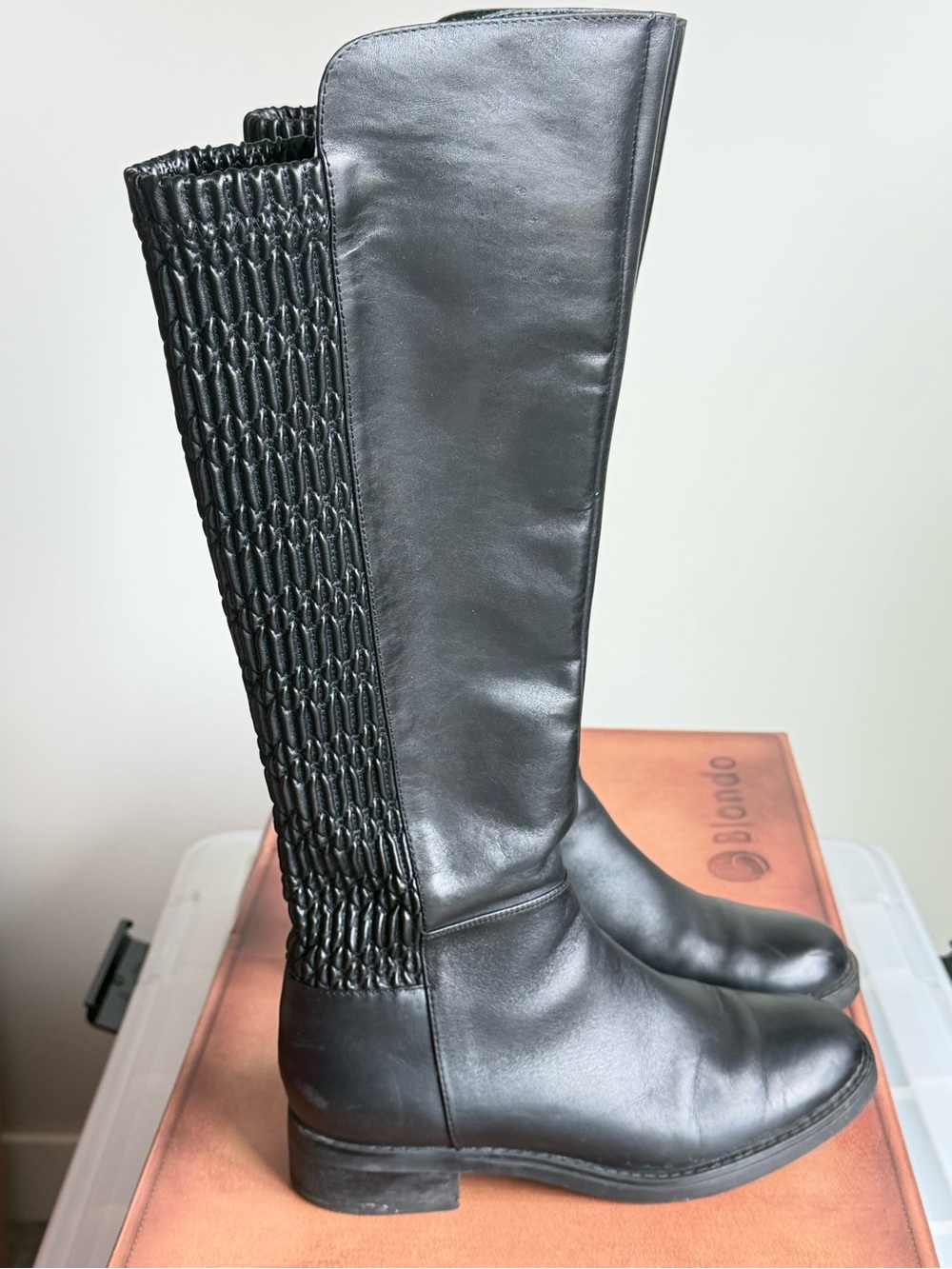 BLONDO Elenor Women's Black Knee-High Leather Boots sz 7